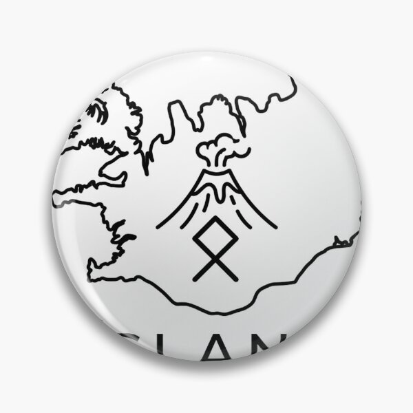 Artikelvorschau, Islandkarte, Vulkan, Wikinger-Runenkunst entworfen und verkauft von newjoseph.