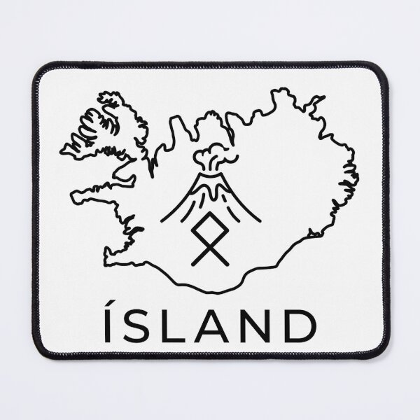 Item preview, Ísland Iceland Map Volcano Viking Rune Art designed and sold by newjoseph.