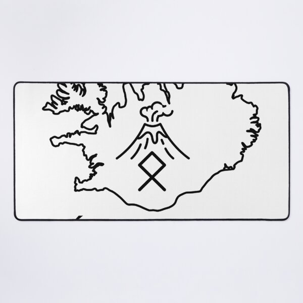 Item preview, Ísland Iceland Map Volcano Viking Rune Art designed and sold by newjoseph.