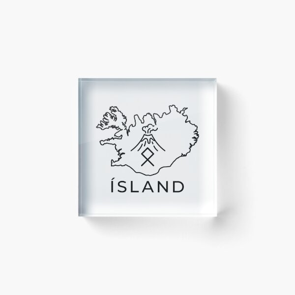 Item preview, Ísland Iceland Map Volcano Viking Rune Art designed and sold by newjoseph.