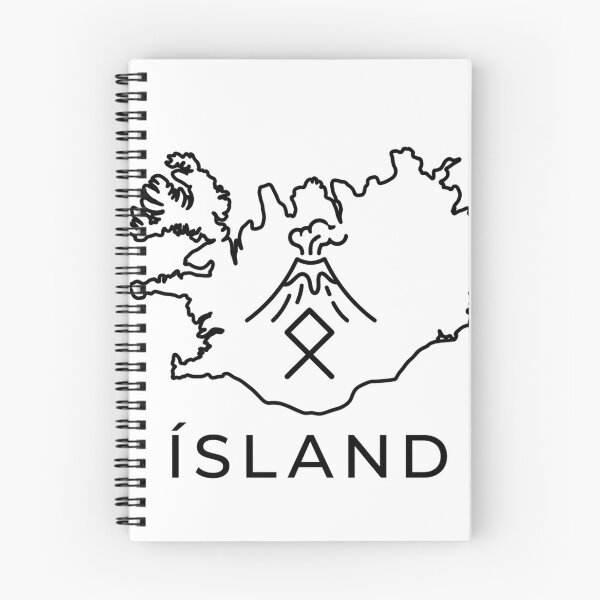 Item preview, Ísland Iceland Map Volcano Viking Rune Art designed and sold by newjoseph.