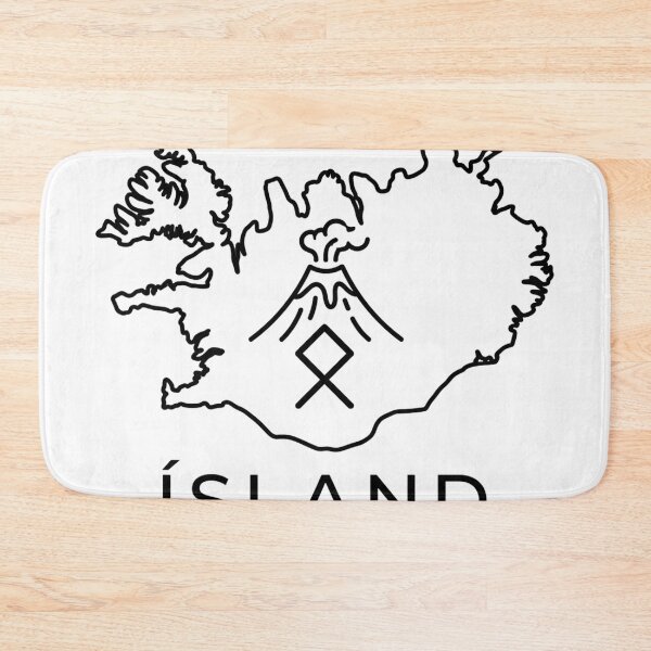 Item preview, Ísland Iceland Map Volcano Viking Rune Art designed and sold by newjoseph.
