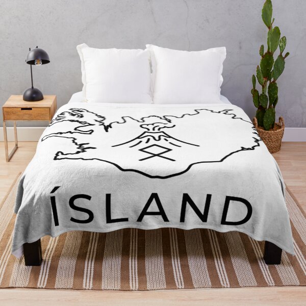 Item preview, Ísland Iceland Map Volcano Viking Rune Art designed and sold by newjoseph.