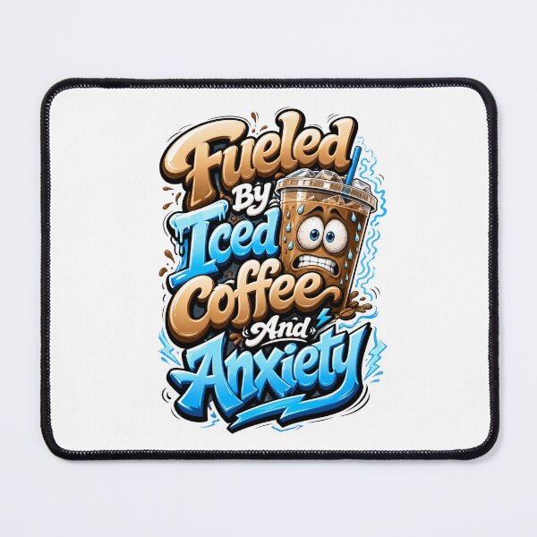 Item preview, Fueled By Iced Coffee And Anxiety Funny Relatable Quote designed and sold by Mr-wow.