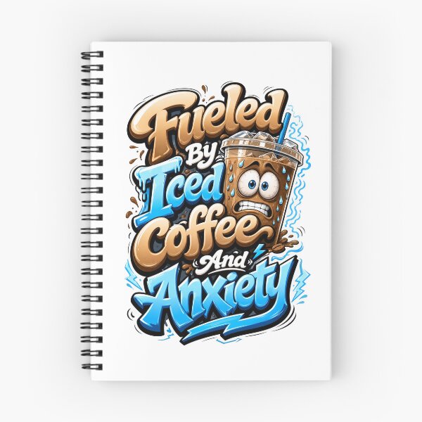 Item preview, Fueled By Iced Coffee And Anxiety Funny Relatable Quote designed and sold by Mr-wow.