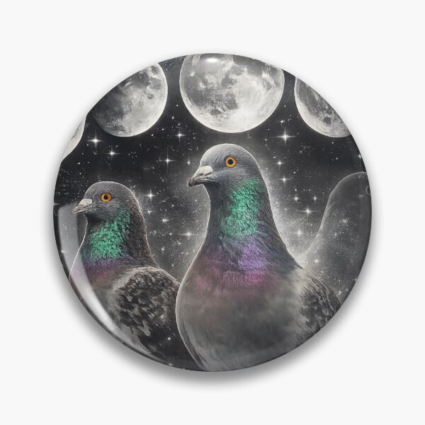 Item preview, Moon Phase Pigeons Celestial Night Sky Art designed and sold by azule1.
