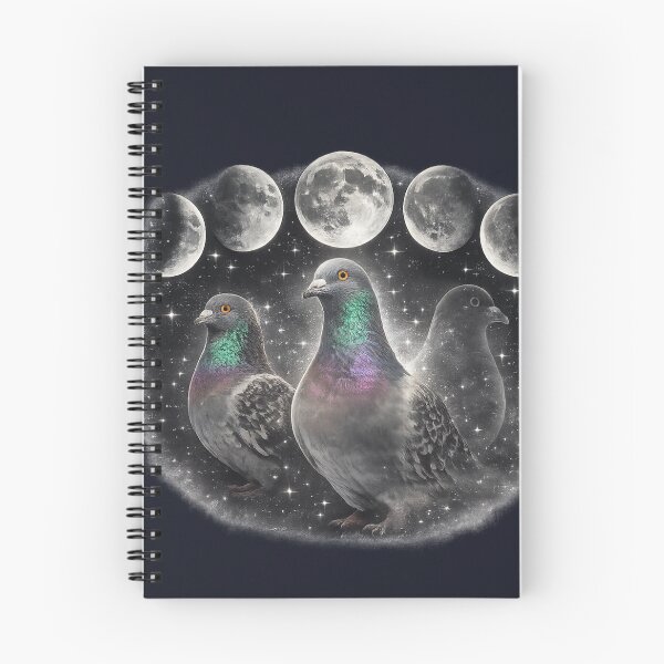 Item preview, Moon Phase Pigeons Celestial Night Sky Art designed and sold by azule1.