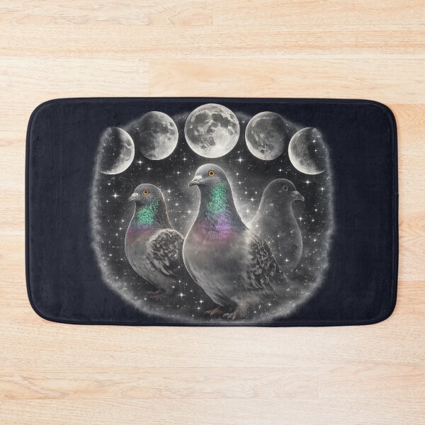 Item preview, Moon Phase Pigeons Celestial Night Sky Art designed and sold by azule1.