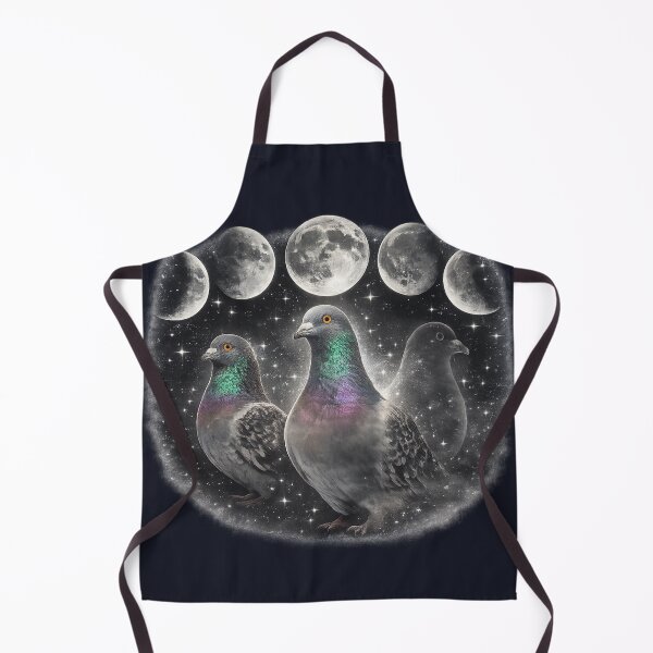 Item preview, Moon Phase Pigeons Celestial Night Sky Art designed and sold by azule1.
