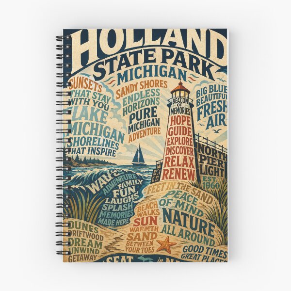 Item preview, Holland State Park Michigan Lake Michigan Lighthouse and North Pierq designed and sold by StampMyPassport.