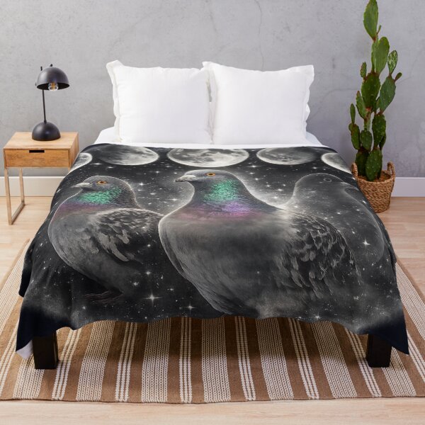 Item preview, Moon Phase Pigeons Celestial Night Sky Art designed and sold by azule1.