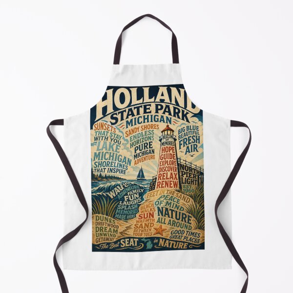 Item preview, Holland State Park Michigan Lake Michigan Lighthouse and North Pierq designed and sold by StampMyPassport.