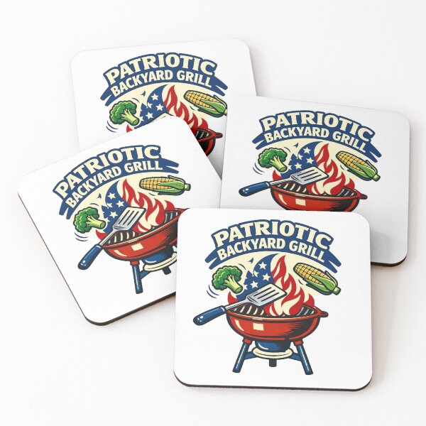 Item preview, Patriotic Backyard Grill – Retro BBQ Flag Flames Design designed and sold by Timeless Junction.