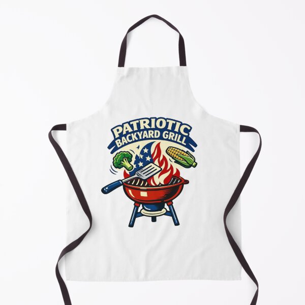 Item preview, Patriotic Backyard Grill – Retro BBQ Flag Flames Design designed and sold by Timeless Junction.