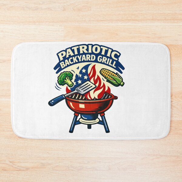Item preview, Patriotic Backyard Grill – Retro BBQ Flag Flames Design designed and sold by Timeless Junction.