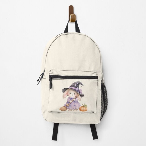 Item preview, Cute Pastel Witch Bunny with Pumpkin | Kawaii Halloween Watercolor Rabbit designed and sold by looplandger.