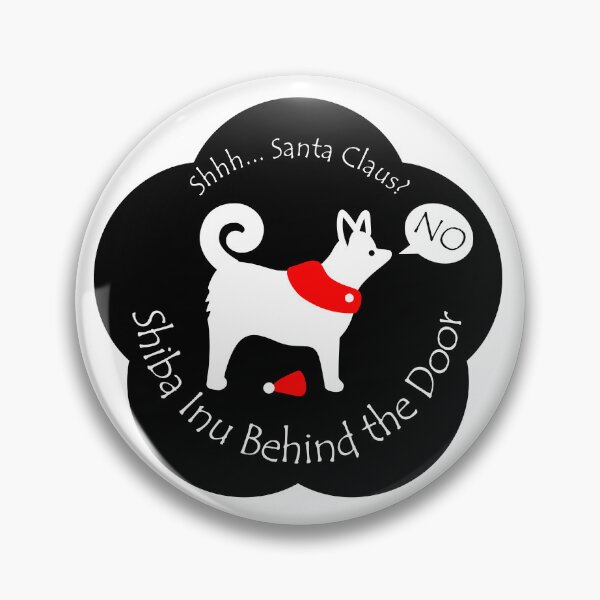 Item preview, Funny Shiba Inu Santa Claus Behind the Door Black Base designed and sold by Na7nasColorShop.