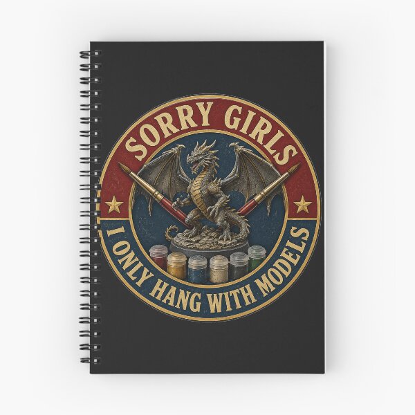 Item preview, Sorry Girls I Only Hang With Models Vintage Dragon Miniature Badge Tabletop Gaming Gift designed and sold by Nightarel.