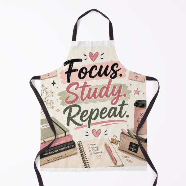 Item preview, Focus Study Repeat Aesthetic Back to School Design – Cute Motivational Student Quote designed and sold by Artimax-Studio.