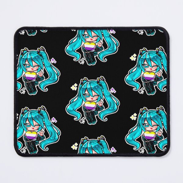 Item preview, Chibi Hatsune Miku - Non binary flag LGBTQ+ Pride T-Shirt | Cute Anime Vocaloid Pride Heart Shirt | Kawaii Pastel Pride Tee, Unisex Graphic T-Shirt designed and sold by DominiiArt.