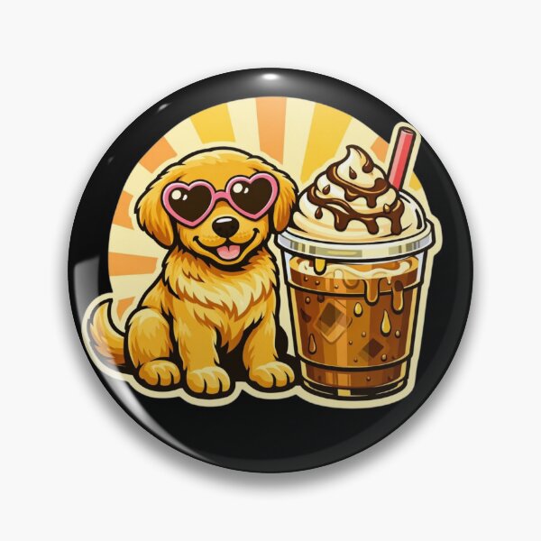 Item preview, Golden Retriever Coffee Vibes – Retro Puppy & Iced Latte Design designed and sold by Timeless Junction.