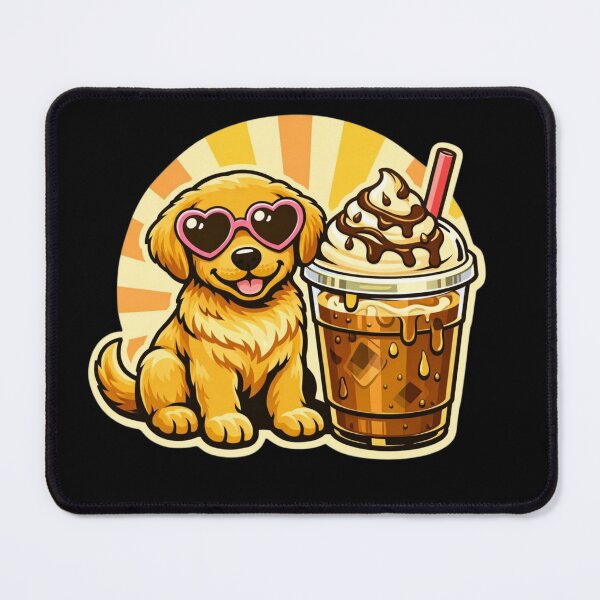 Item preview, Golden Retriever Coffee Vibes – Retro Puppy & Iced Latte Design designed and sold by Timeless Junction.