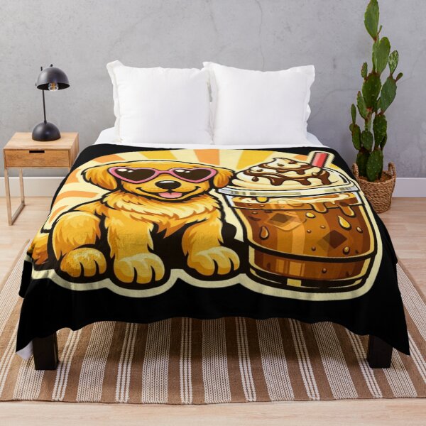 Item preview, Golden Retriever Coffee Vibes – Retro Puppy & Iced Latte Design designed and sold by Timeless Junction.