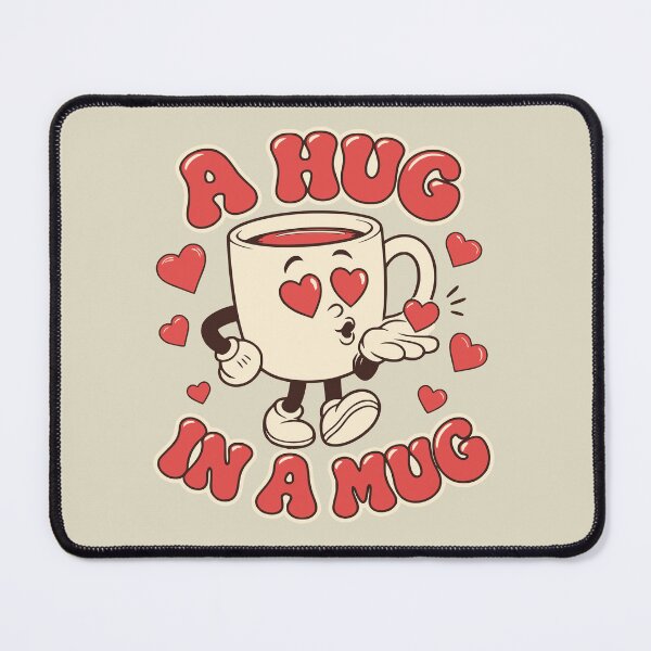 Item preview, A Hug in a Mug Cute Coffee Cup Retro Kawaii Design designed and sold by PrintandJoy.