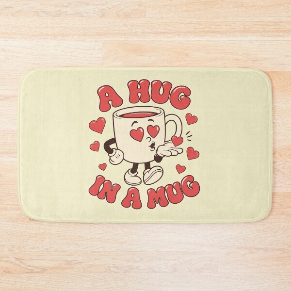 Item preview, A Hug in a Mug Cute Coffee Cup Retro Kawaii Design designed and sold by PrintandJoy.