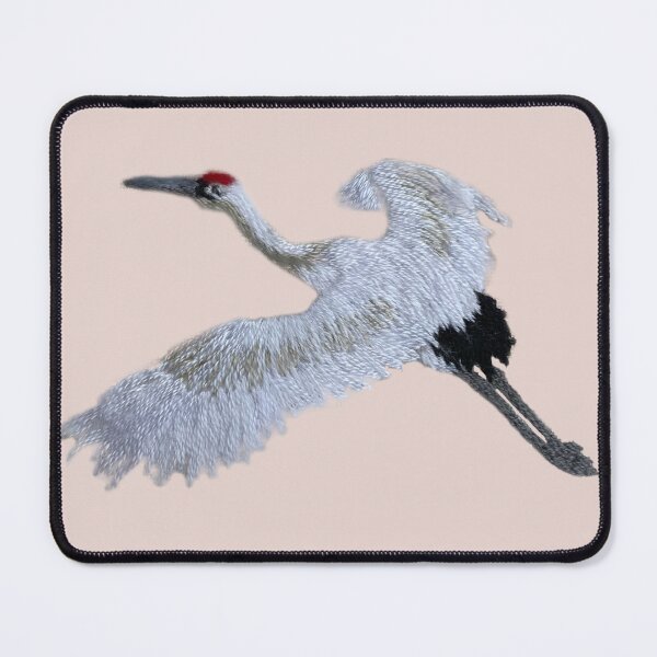 Item preview, A soaring crane hand embroidery designed and sold by Alsa.handembroidery.