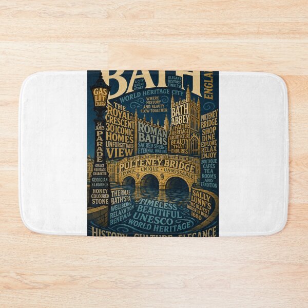 Item preview, Bath England Roman Baths Pulteney Bridge Royal Crescent UNESCO World Heritage City designed and sold by StampMyPassport.