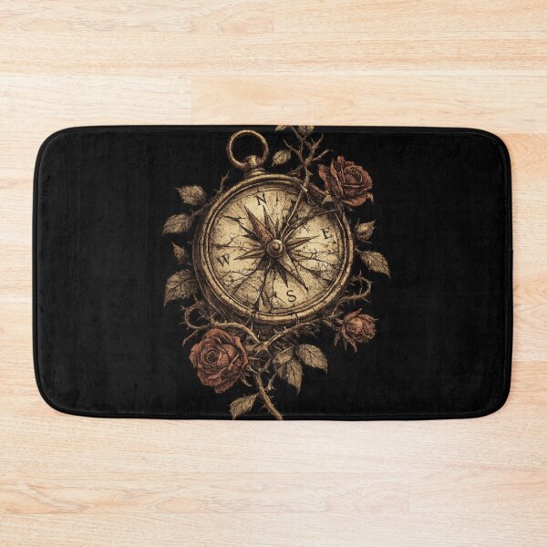 Item preview, Compass Roses Dark Gothic Botanical Adventure Witchy Aesthetic designed and sold by irfanshikh.