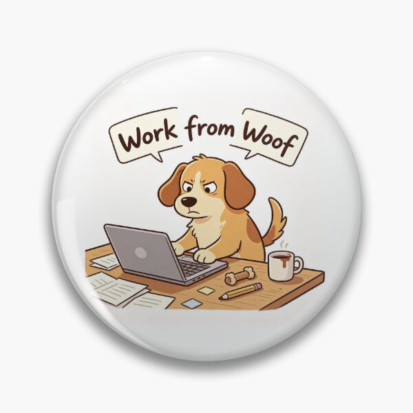 Item preview, dog with a work from home style logo designed and sold by carlsmart1.