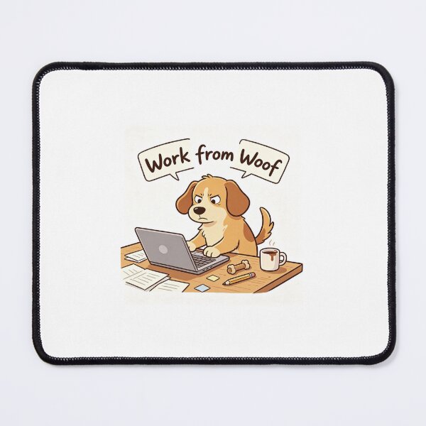 Item preview, dog with a work from home style logo designed and sold by carlsmart1.