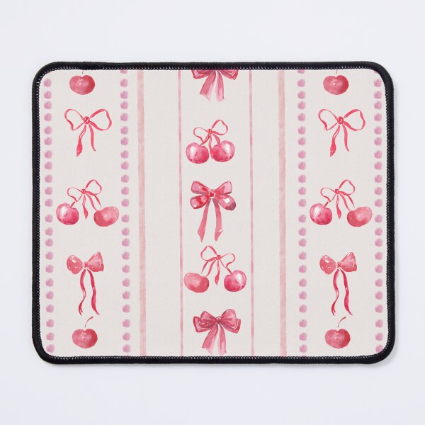 Item preview, Pink &Red CuteCoquette Preppy Aesthetic Bows and Cherries Stripes in Watercolor designed and sold by aneladesigns.
