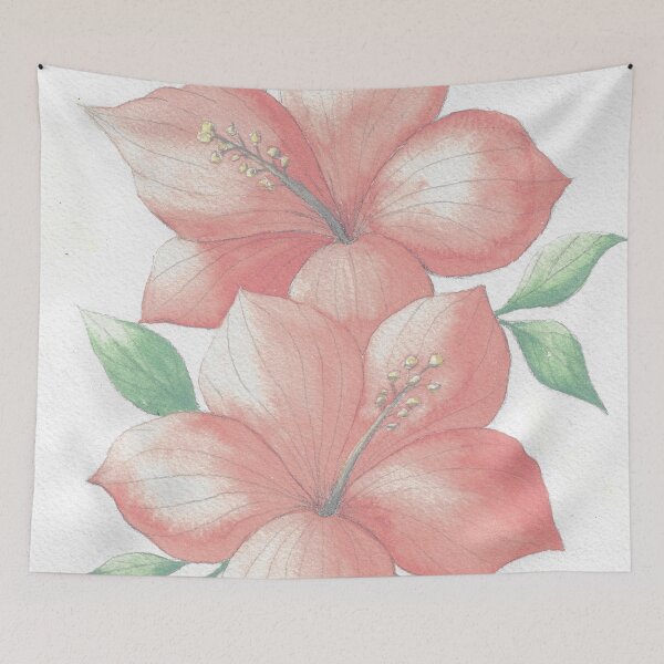 Item preview, Hibiscus - Watercolor painting in pastel shades designed and sold by Sandra  Steinke.