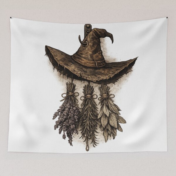 Item preview, Witch Hat Herbs Dark Academia Witchy Aesthetic Gothic Fashion designed and sold by irfanshikh.