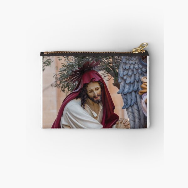 Item preview, Jesus Statue Praying With Angel Wing Sculpture During Holy Week Religious Procession designed and sold by Nmallia.