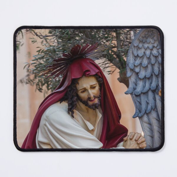 Item preview, Jesus Statue Praying With Angel Wing Sculpture During Holy Week Religious Procession designed and sold by Nmallia.