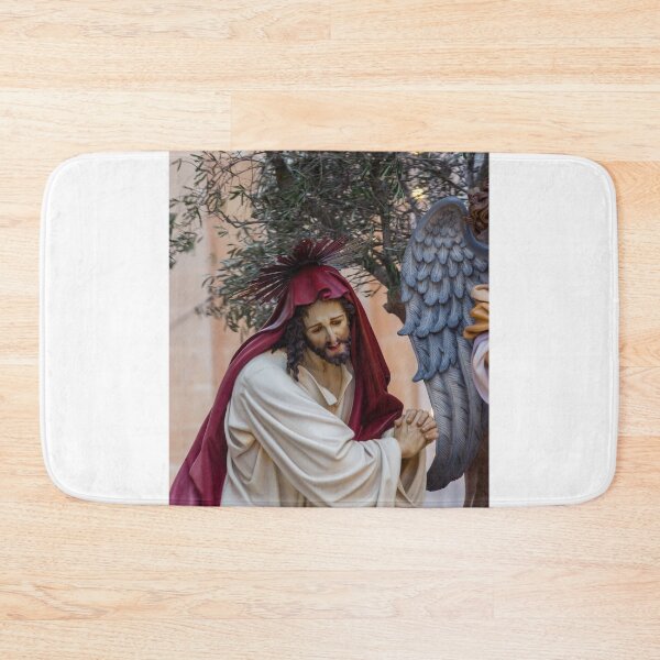 Item preview, Jesus Statue Praying With Angel Wing Sculpture During Holy Week Religious Procession designed and sold by Nmallia.