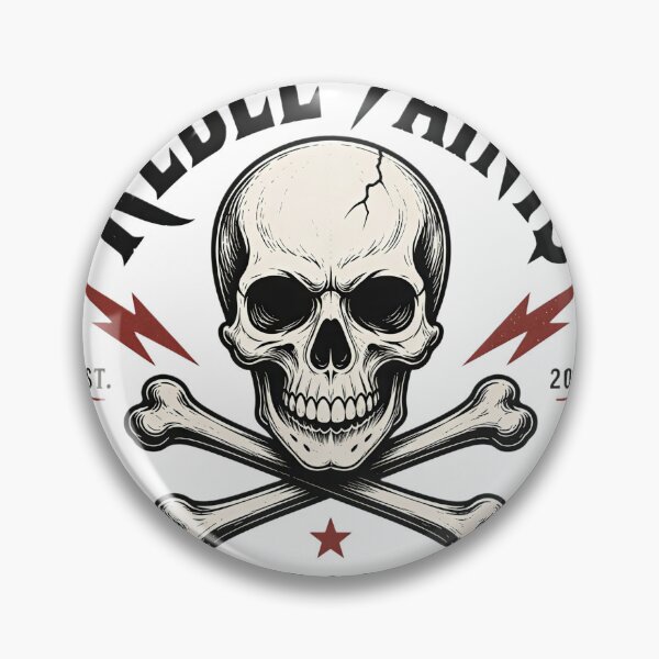 Item preview, Rebel Saints Rock & Roll Skull – Vintage Skull and Crossbones Band Emblem designed and sold by Artisan Finds Online.