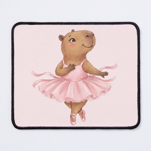 Item preview, Graceful Capybara Ballerina in Pink Tutu designed and sold by MythicCotton.
