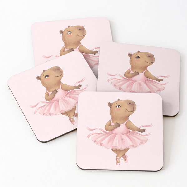 Item preview, Graceful Capybara Ballerina in Pink Tutu designed and sold by MythicCotton.