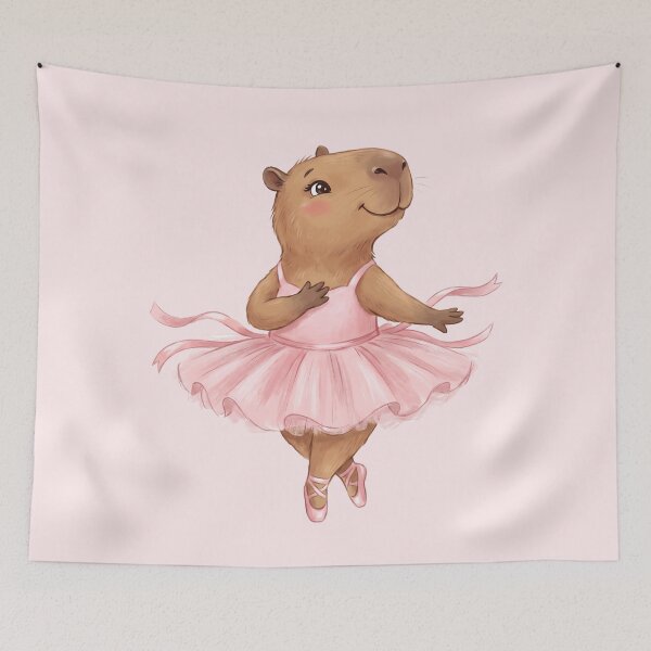 Item preview, Graceful Capybara Ballerina in Pink Tutu designed and sold by MythicCotton.