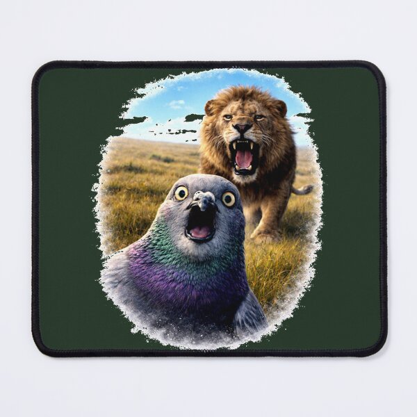Item preview, Unhinged Pigeon Selfie With Lion designed and sold by azule1.