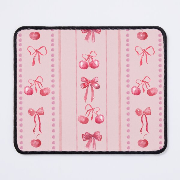 Item preview, Pink &Red CuteCoquette Preppy Aesthetic Bows and Cherries Stripes in Watercolor designed and sold by aneladesigns.