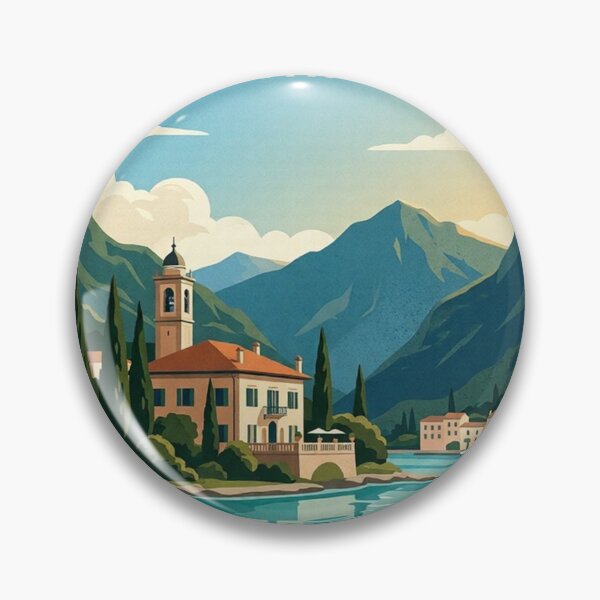 Item preview, alps lake como italy travel poster designed and sold by terrelldonald.