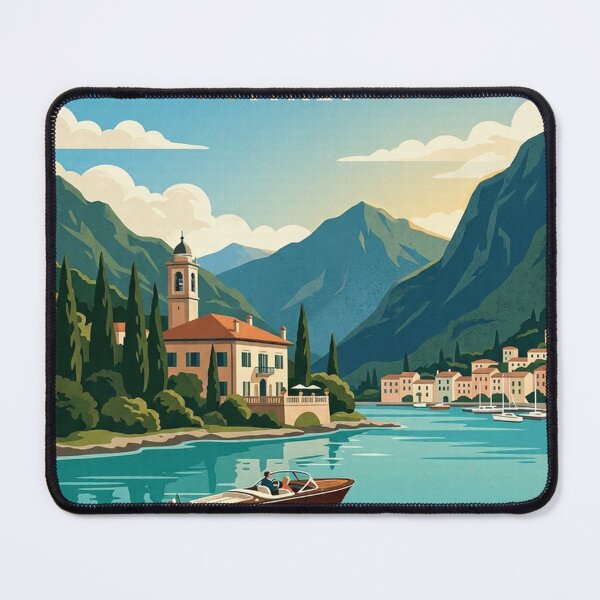 Item preview, alps lake como italy travel poster designed and sold by terrelldonald.