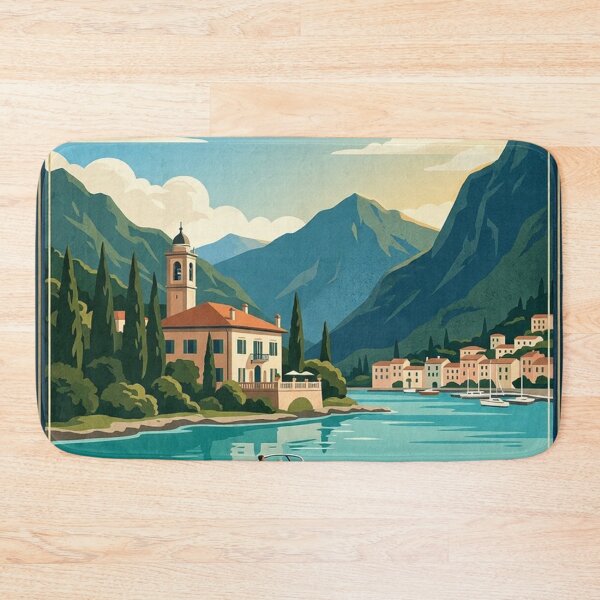 Item preview, alps lake como italy travel poster designed and sold by terrelldonald.