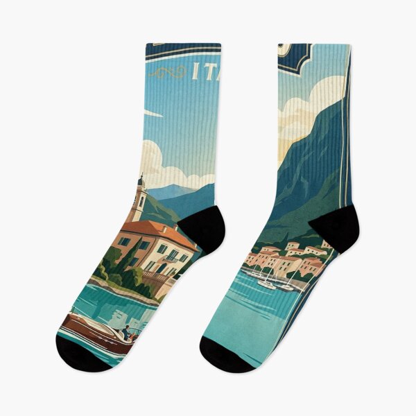 Item preview, alps lake como italy travel poster designed and sold by terrelldonald.